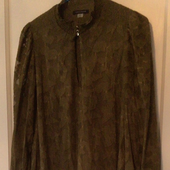 Tommy Hilfiger Burnout Shift Dress in Deep Olive size 10 - Picture 4 of 7